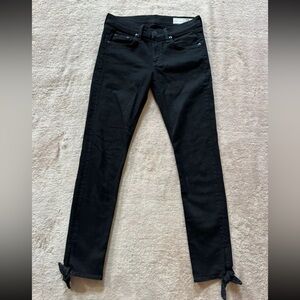 Rag and Bone Womens Skinny Jeans Black Stretchy Mid Rise Sz 26‎